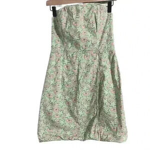 Vineyard Vines Green and Pink Seashell Tube Dress Size 8